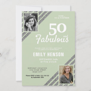 Invitation 50 ans et Fabuleux Paillettes Argentées 2 Photo An