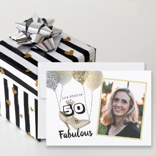 Invitation 50 ans et Fabuleux Photo Bold Anniversaire Doré