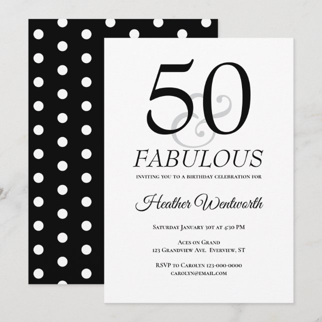 Invitation 50 ans et Fabuleux Points Classiques 50e Anniversa (Devant / Derrière)