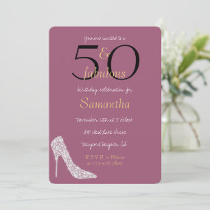 Invitation 50 ans et Fabuleux Talons Diamants Violet 50e Anni