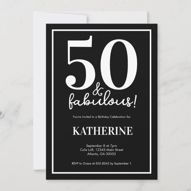 Invitation 50 ans moderne et fabuleux  (Devant)