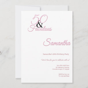 Invitation 50 et fabuleuse fête d'anniversaire rose