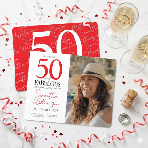 Invitation 50 et Fabuleux 50e Anniversaire Élégante Photo