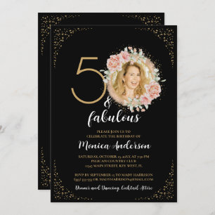 Invitation 50 et fabuleux 50e anniversaire Parties scintillan