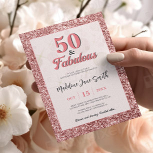 Invitation 50 et fabuleux Anniversaire Elégante Parties scint