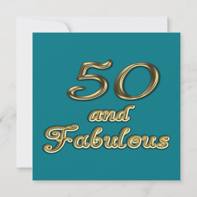 Invitation 50 et fabuleux Anniversaire Typographie d'or 50e â (Devant)