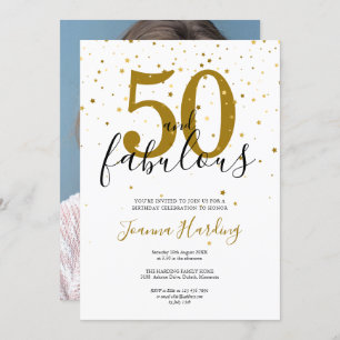 Invitation 50 et fabuleux Black Black 50th Birthday Photo