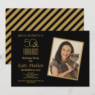 Invitation 50 ET FABULEUX ! Black & Gold 50e anniversaire