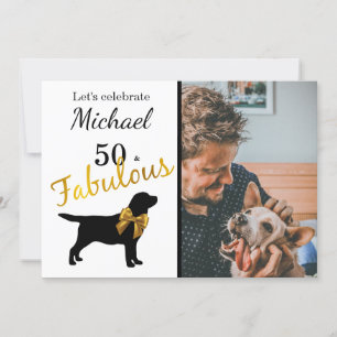Invitation 50 et fabuleux - Black & Gold - Black Lab Dog