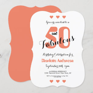 Invitation 50 et fabuleux Coral Hearts 50e fête d'anniversair