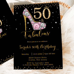 Invitation 50 et fabuleux diamants talons hauts 50e anniversa