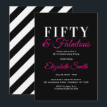 Invitation 50 et Fabuleux Élégant Rose Chaud 50e Anniversaire<br><div class="desc">Cinquante ans et Fantastique,  un design fancy rose chaud,  une excellente façon de célébrer un 50e anniversaire avec style</div>