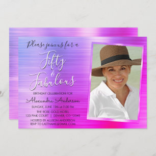 Invitation 50 et fabuleux Elegant Rose Purple Photo