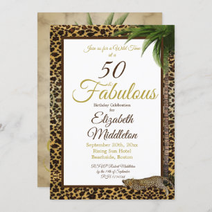Invitation 50 et fabuleux Empreinte de léopard Palm Wild Birt