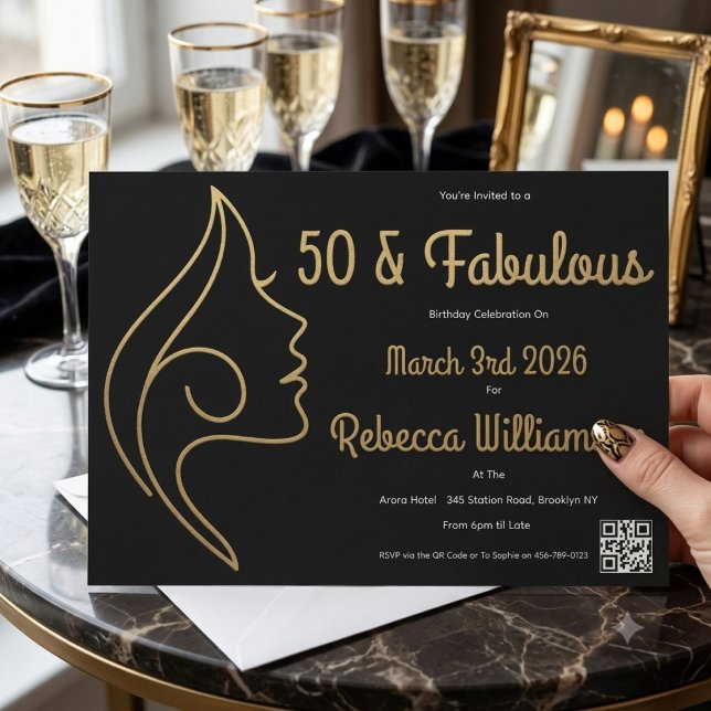 Invitation 50 et Fabuleux | Fête d'anniversaire 50 ans fabule (Créateur téléchargé)