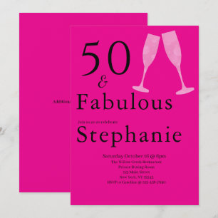 Invitation 50 et Fabuleux Fête d'anniversaire 50 ans Noir R