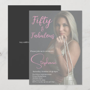 Invitation 50 et Fabuleux Fête d'anniversaire 50 ans Rose