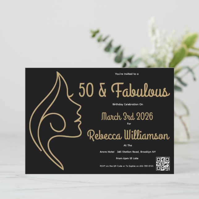 Invitation 50 et Fabuleux | Fête d'anniversaire de 50 ans (Debout devant)