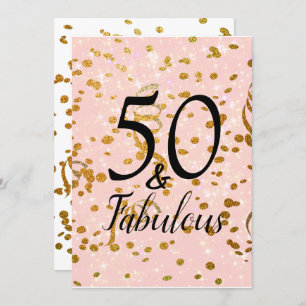 Invitation 50 et fabuleux fête d'anniversaire Pink Gold Confe