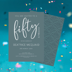 Invitation 50 et fabuleux script moderne Anniversaire