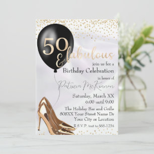 Invitation 50 et fabuleux talons d'or haut