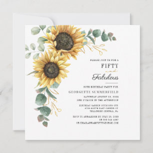 Invitation 50 et fabuleux tournesol Eucalyptus 50e anniversai