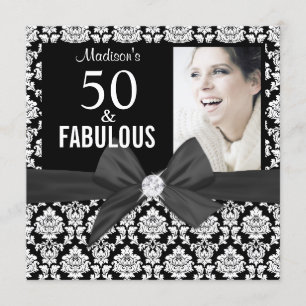 Invitation 50 et Fabulous black damask Photo  50e anniversair