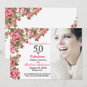 Invitation 50 et Fabulous Floral   50e anniversaire Invitatio