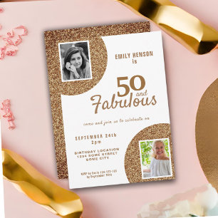 Invitation 50 et Fabulous Gold Parties scintillant 2 Photo 50