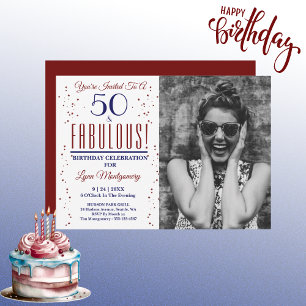 Invitation 50 et Fabulous Photo 50e fête d'anniversaire