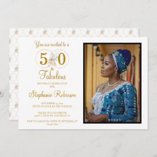 Invitation 50 et Fabulous Photo Gold 50e fête d'anniversaire