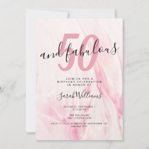 Invitation 50 et Fabulous Pink 50e fête d'anniversaire