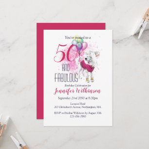 Invitation 50 et Fabulous Pink Fluffy Chien