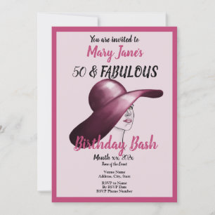Invitation 50 et Fabulous rose Anniversaire Bash