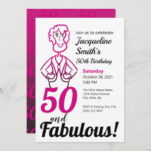 Invitation 50 et Fabulous Rose et Black Funny Lady