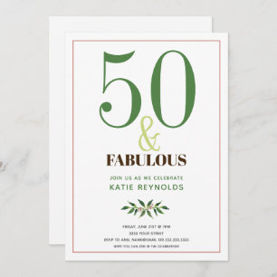Invitation 50 et Fabulous Simple Green Anniversaire