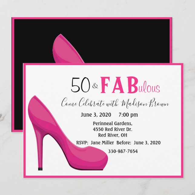 Invitation 50 & Fab 50 et fabuleux talon rose haut (Devant / Derrière)