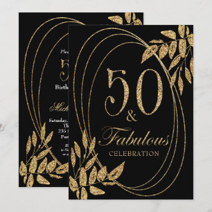 Invitation 50 & Fabuleux Anniversaire Célébration Parties sci