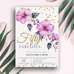 Invitation 50 Fabuleux Bold Hibiscus Tropical 50e anniversair