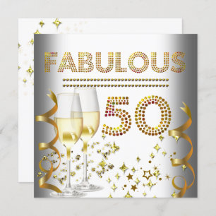 Invitation 50 Fabuleux Champagne d'or