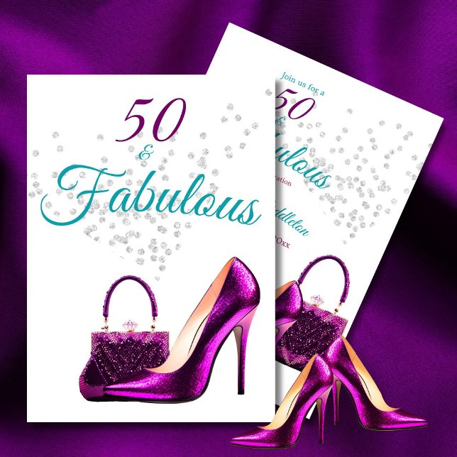 Invitation 50 Fabuleux Elégant Parties scintillant Chaussure  (Créateur téléchargé)