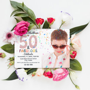 Invitation 50 & Fabuleux Photo 50e Anniversaire Fête d'annive