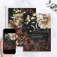 50 & Fabulous Dark Moody Neutral Magnolia Floral