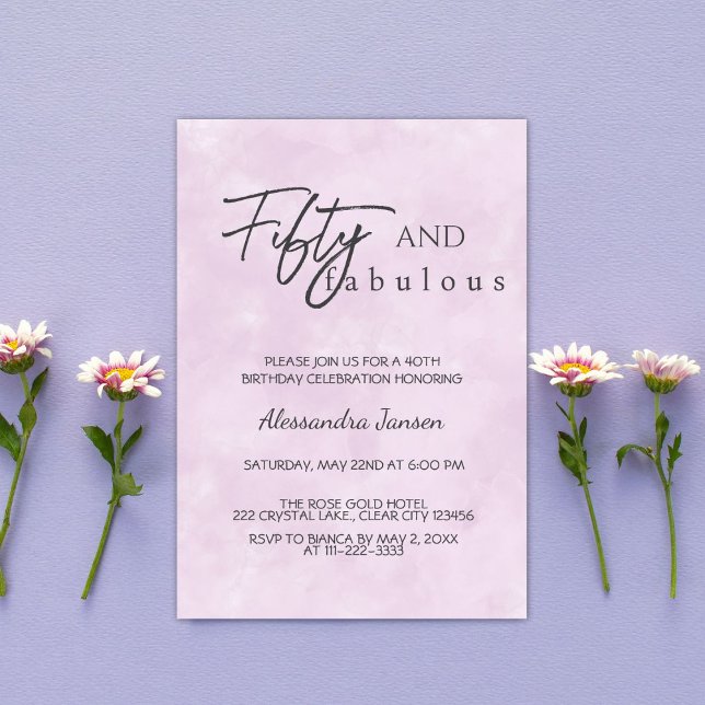 Invitation 50 & Fabulous Lumière Purple 50e anniversaire (Créateur téléchargé)
