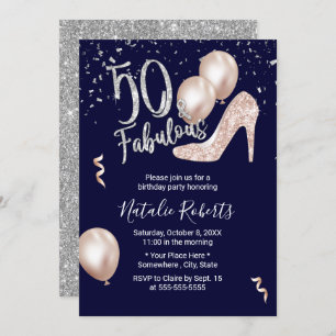 Invitation 50 & Fabulous Modern High Heel 50e Anniversaire Ma