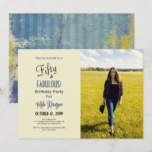 Invitation 50 & FABULOUS Urban Ecru 50th Birthday Party Photo
