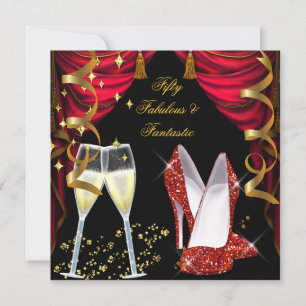 Invitation 50 Fabuluses et Fantastiques Fêtes au Champagne Ro