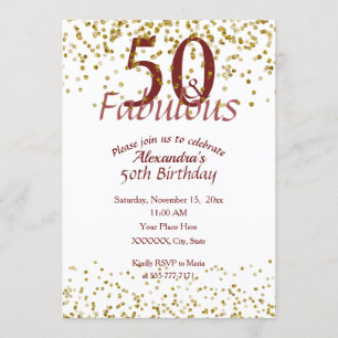 Invitation 50 Or Et Bourgogne Fabuleux
