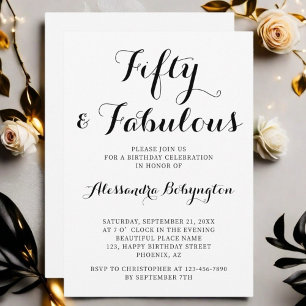 Invitation 50 typographies minimalistes simples blanches noir