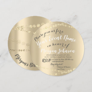 Invitation 50e 60e 70e anniversaire Confetti Gold